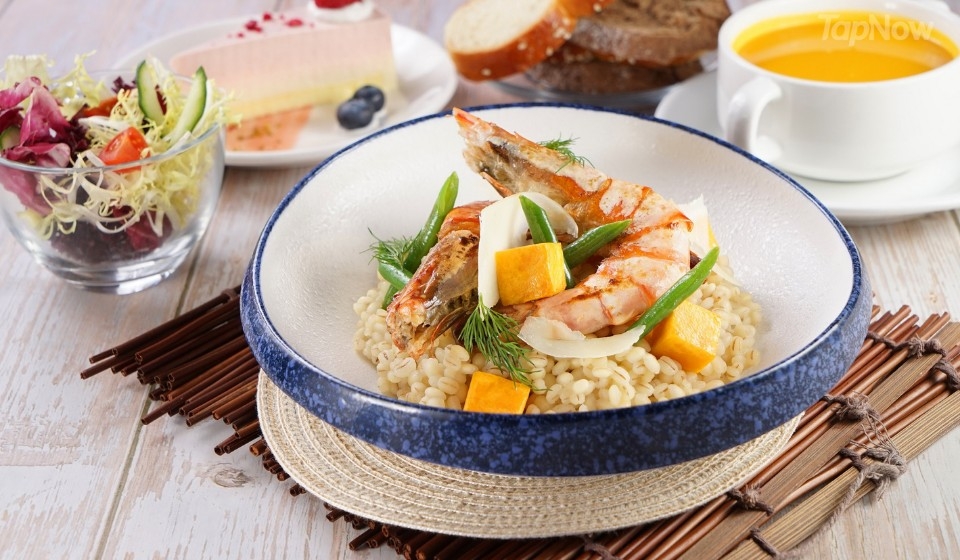 香煎虎蝦南瓜薏米飯