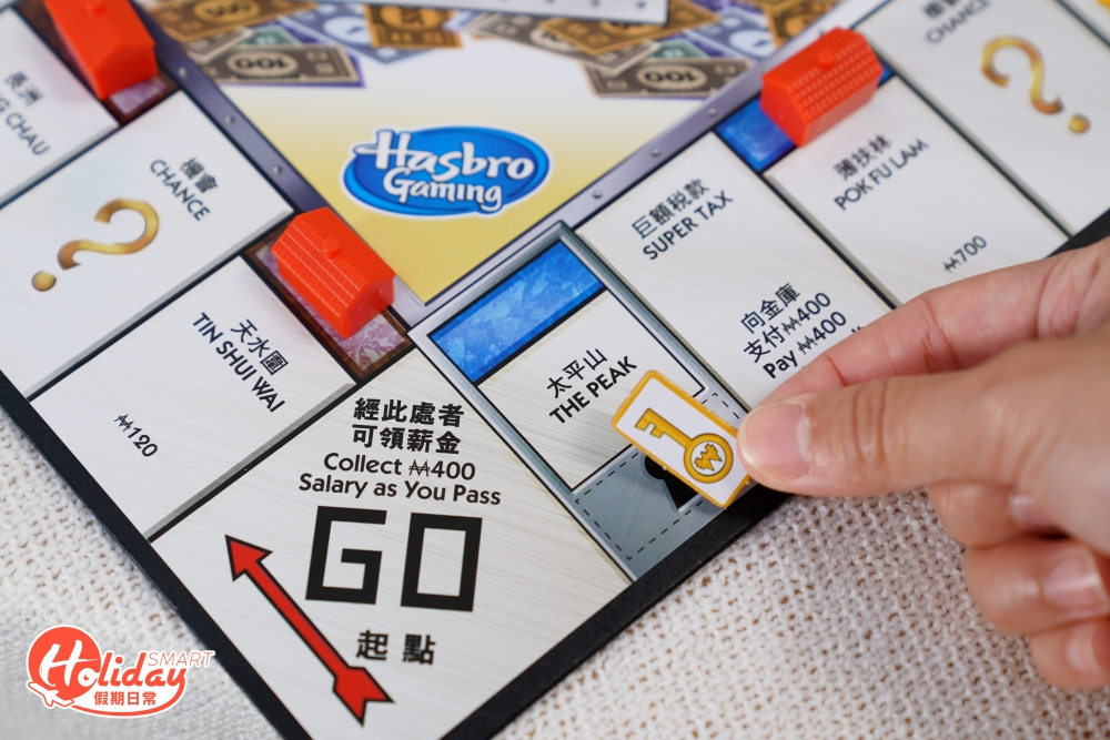 金庫內除了有大富翁遊戲鈔票外,裡面還有鎖匙及酒店,鎖匙用來免費換取上鎖的物業。
