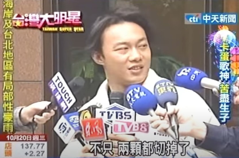 其後,佢被發現右邊「蛋蛋」撞破,經歷「男人最痛」!外界盛傳佢一邊「蛋蛋」被摘除,而佢一直都以講笑嘅方式回應傳媒