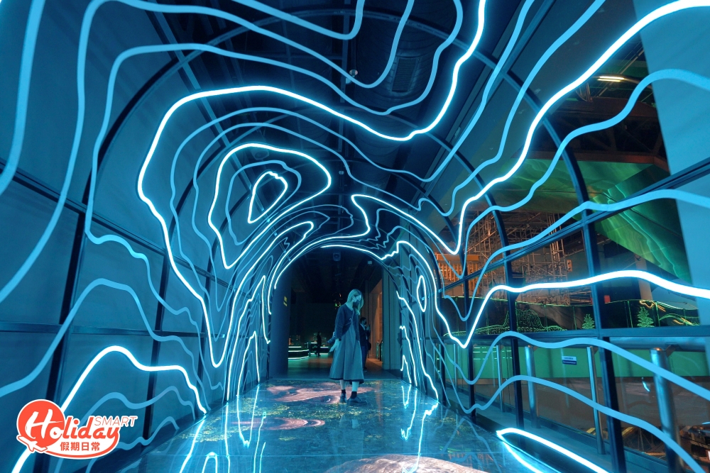 今次展覽還會結合恐龍龐大的體形和多媒體投射技術，恐龍時間隧道亦是打卡位之一，腳下不斷出現不同時期的恐龍，讓參觀者有身臨其境的感覺。