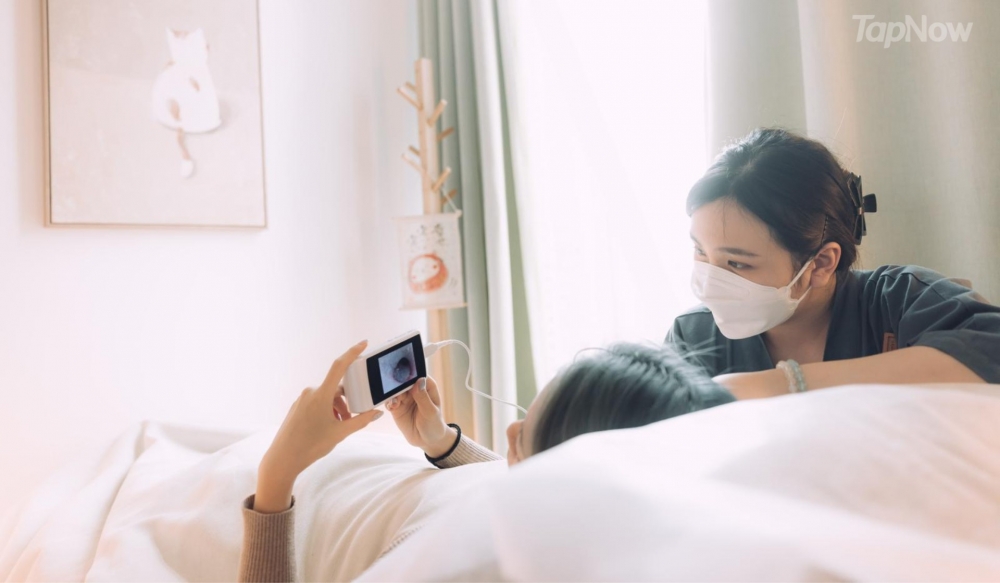 可以睇到耳道清潔前後嘅分別