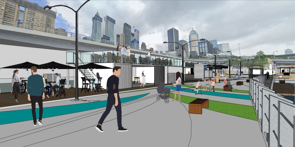 至於鄰近會展站旁的前沙中綫工地,發展局將以短期租約形式將用地發展成「灣仔海濱活動空間」,配合灣仔已開放的海濱場地,舉辦不同類型的活動。