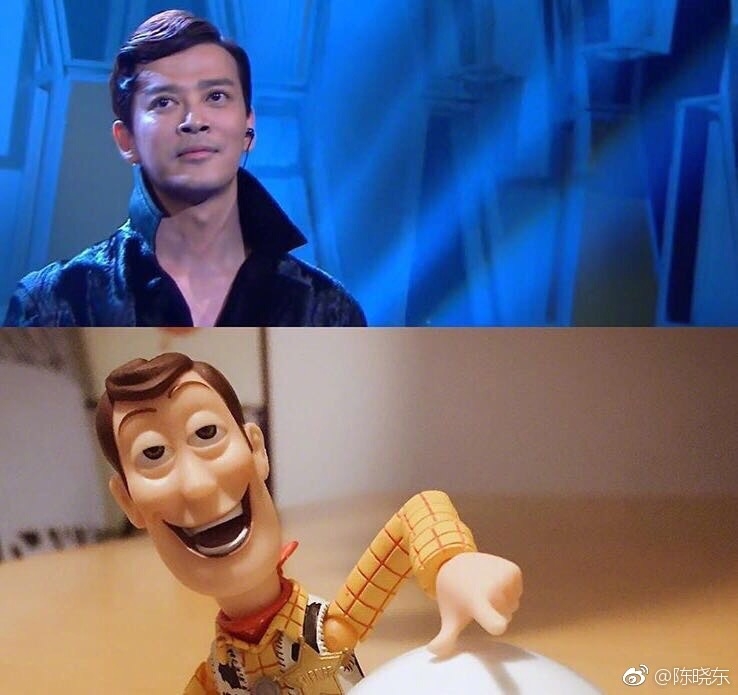 而佢仲自己上載同胡迪嘅對比照～