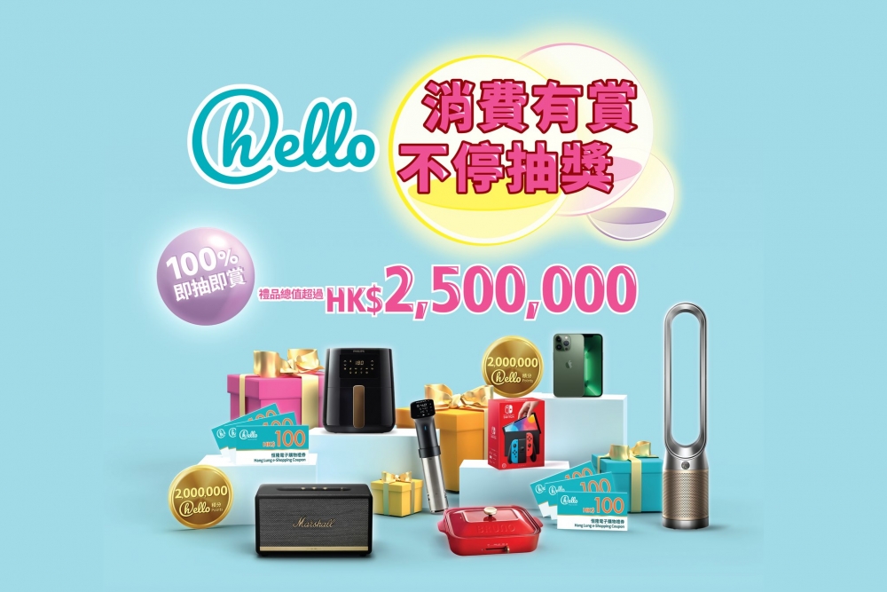 「消費有賞 · 不停抽獎」可獲高達6次必中的抽獎機會，獎品超豐富！