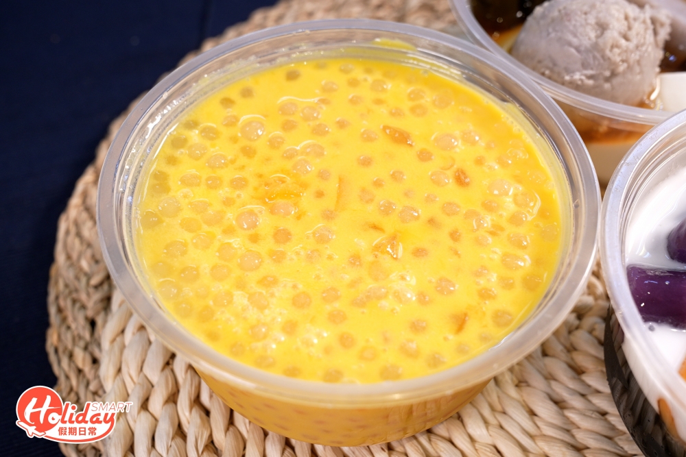 良知甘露則用上時令的芒果炮製，嚴選蘋果芒、凱特芒或水仙芒，肉汁飽滿又爽口的柚子果肉配搭西米，口感層次豐富，而且並非坊間的假果汁味！