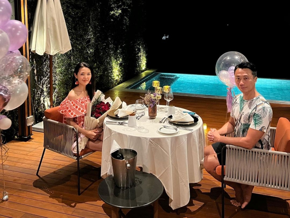 陳庭欣同彩豐行老闆楊振源飛往泰國布吉島度假～