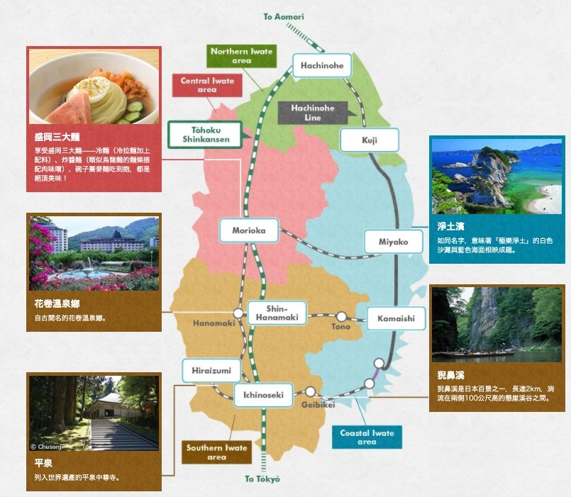 岩手縣裡面都幾多景點㗎!