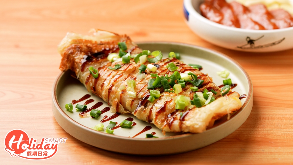 此外不得不試台灣早餐名物「蛋餅」，對比台灣傳統煙韌的口感，Sam特意加入酥皮製成，令口感層次更為豐富。