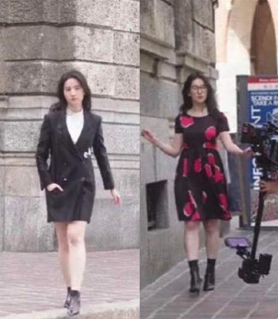 而官方釋出嘅幕後影片卻被網民發現劉亦菲嘅雙腿並冇宣傳照中咁長？！