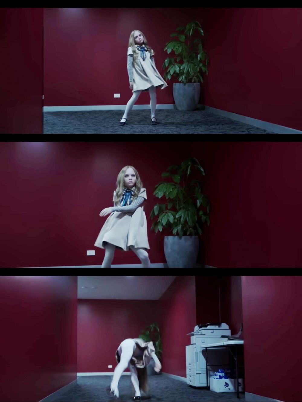 AI鬼娃殺人後大跳驚悚舞蹈的片段在網上瘋傳，不少網民笑言願意為了睇它跳舞而買飛入戲院捧場！