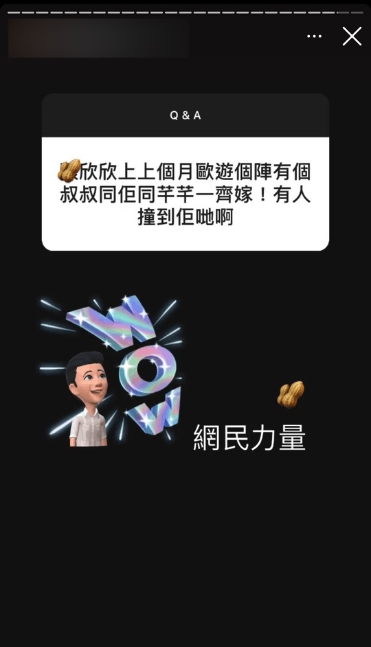 網民稱張欣欣姊妹歐遊同行嘅仲有一位「叔叔」