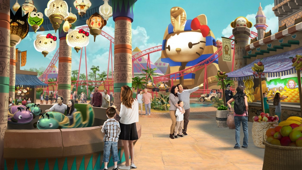 Hello Kitty Land主題樂園度假村預計將於2024年開始營業,涵蓋主題樂園、主題商業等,集遊樂、娛樂表演、美食及購物於一身!