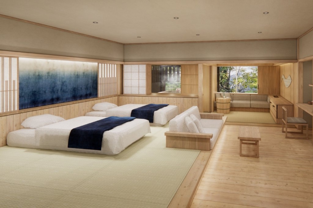「界 玉造」有24間客房,共3款房型,所有客房都有露天風呂浴池