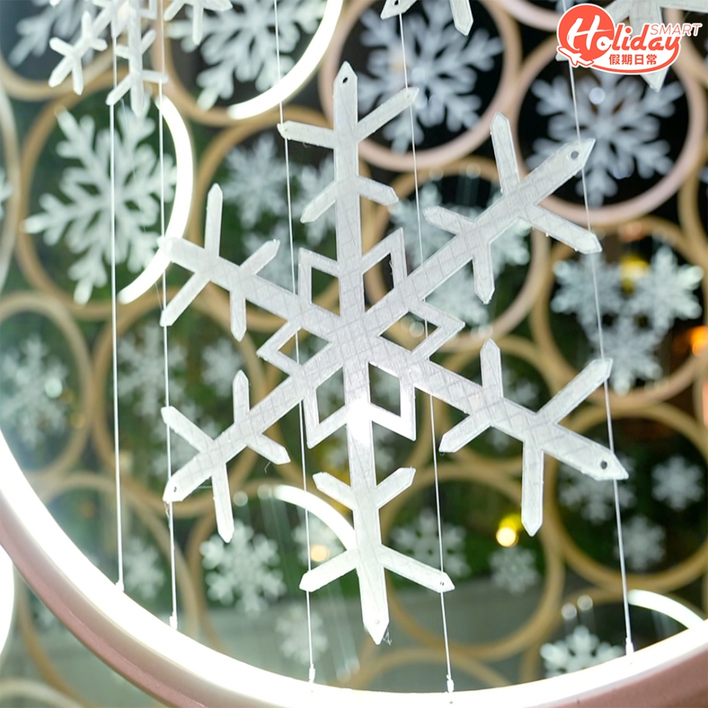 巨型雪球裡面佈滿大大小小嘅雪花。