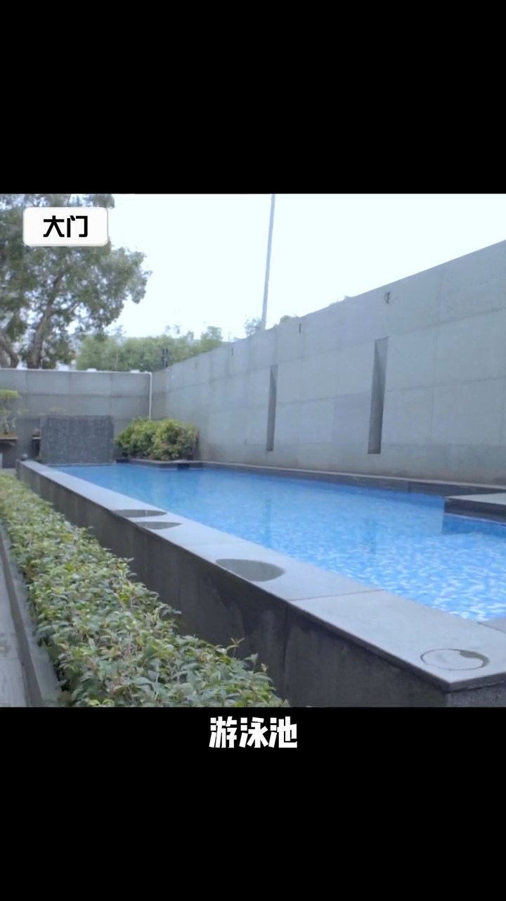 向太陳嵐大宅內的游泳池。