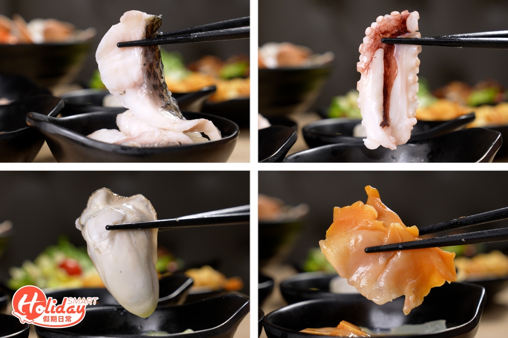 所有湯飯烏冬款式都可以追加海鮮，如鯛魚片、八爪魚、廣島蠔和赤貝等。