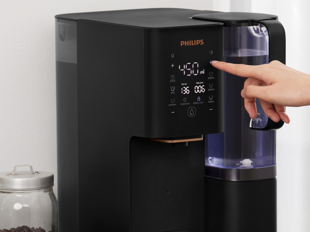 水機採用逆向滲透淨水系統，就算長期使用，淨化效能都可以Keep住穩定。