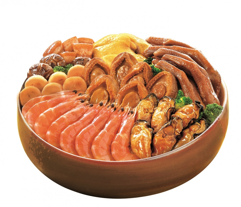 新春「鮑魚聚寶盆」。