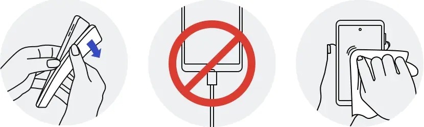  使用柔軟嘅精細無絨纖維布（例如相機鏡頭擦拭布）輕輕擦拭手機表面