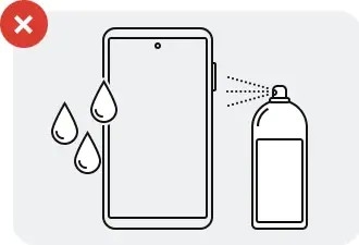 請勿使用壓縮空氣，切忌直接於電話上塗抹、噴灑漂白劑或溶液
