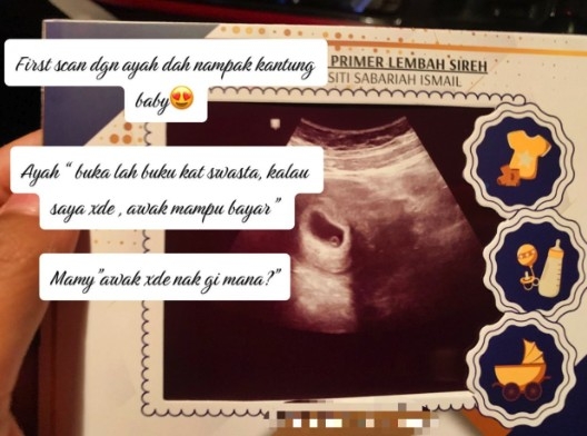 兩人在婚後9個月懷上的第一個寶寶。