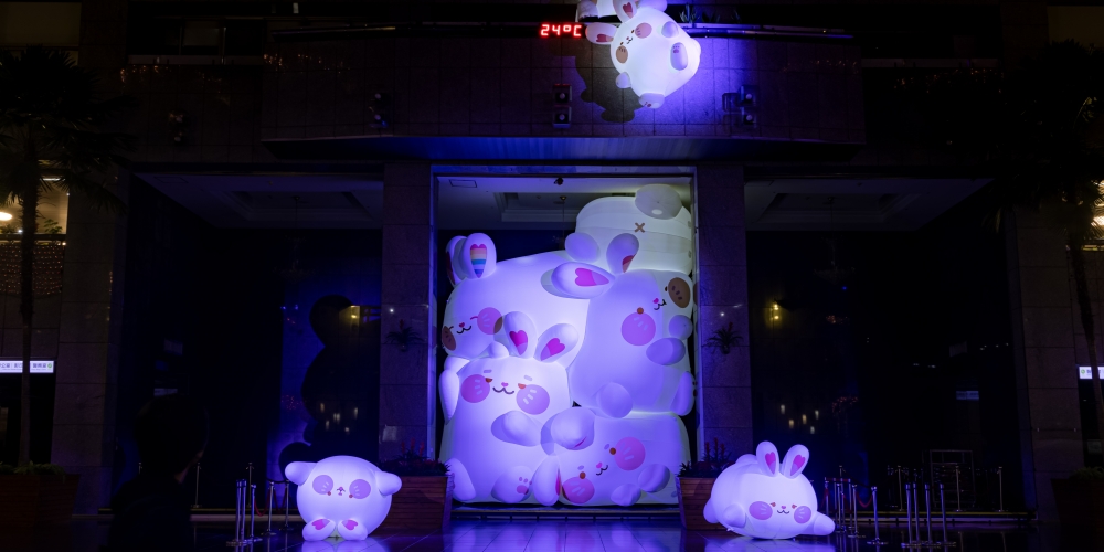 可愛嘅兔兔餐包。