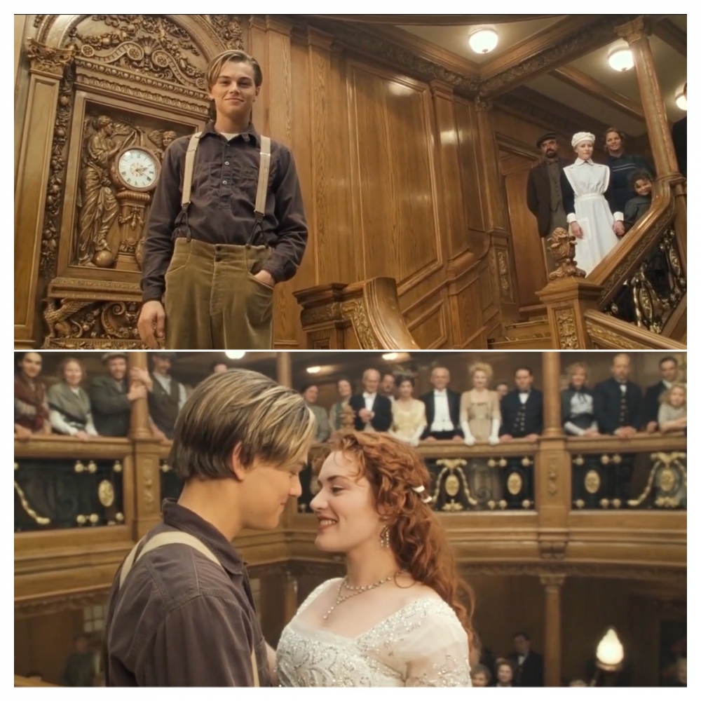 Rose在睡夢中與Jack相遇，背後的時鐘顯示的2:20分正是鐵達尼號沈船的時間。