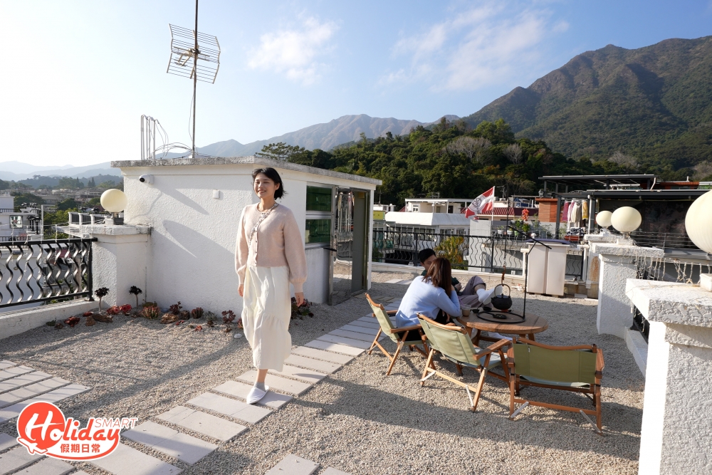 最後天台位置是欣賞日落的好去處，天台裝潢大走日式庭園風。
