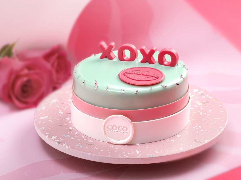 「XOXO」法國瑪哈草莓蛋糕。