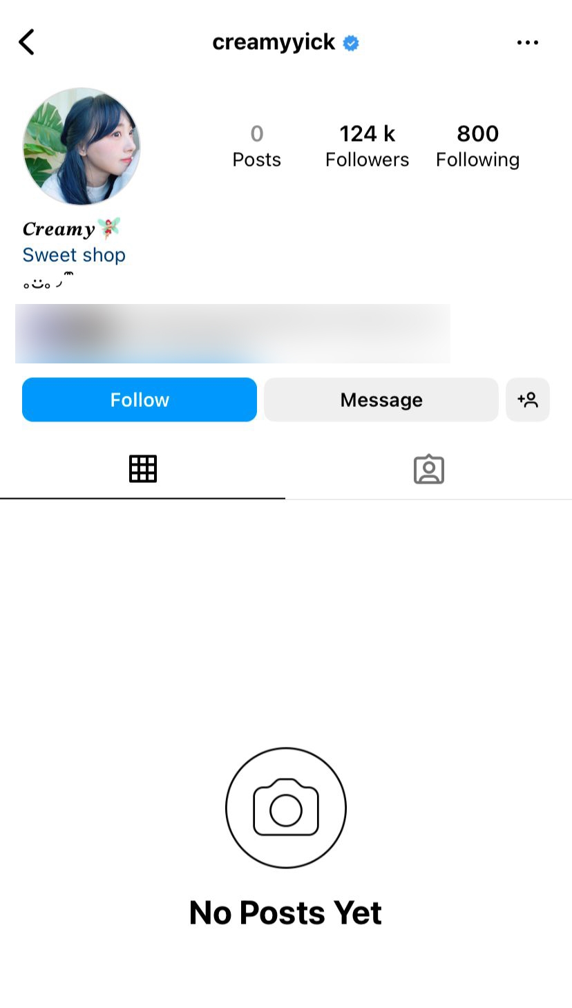 Creamy嘅IG del晒post。