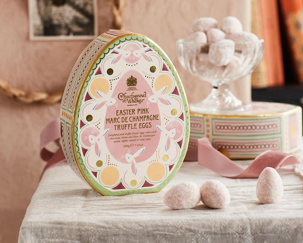 OVAL EASTER PINK MARC DE CHAMPAGNE TRUFFLES！