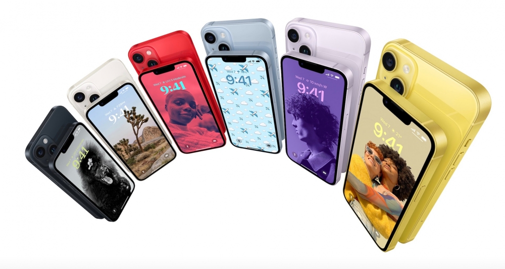 iPhone 14、iPhone 14 Plus目前都共有六種配色。