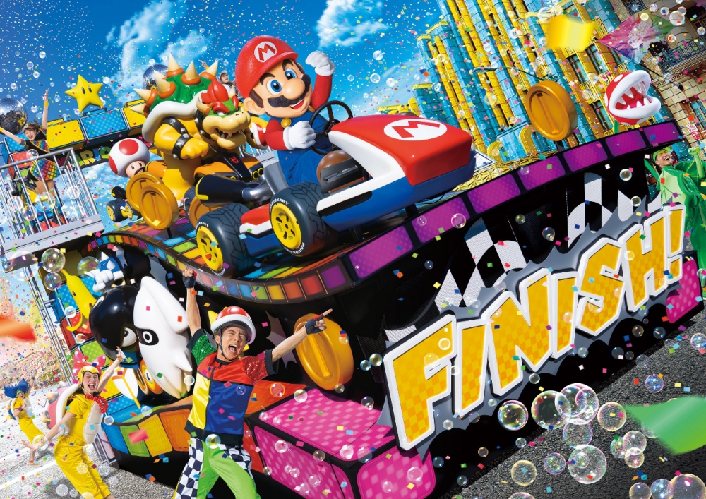 超級瑪利歐的角色們同樣首次登場，更以《瑪利歐賽車》為靈感打造花車！