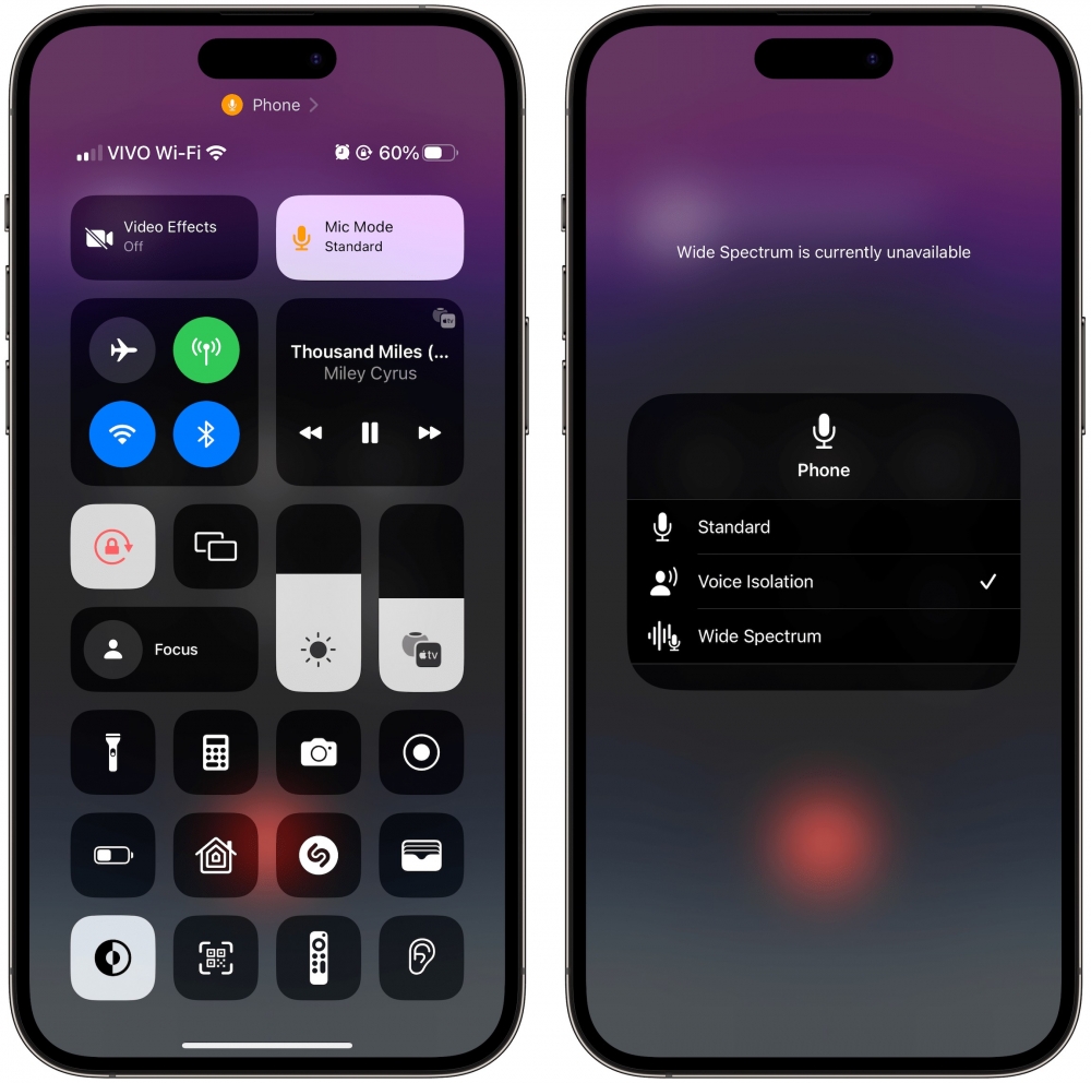 一般的電話通話支援「語音隔離」，自動降噪並加強人聲！