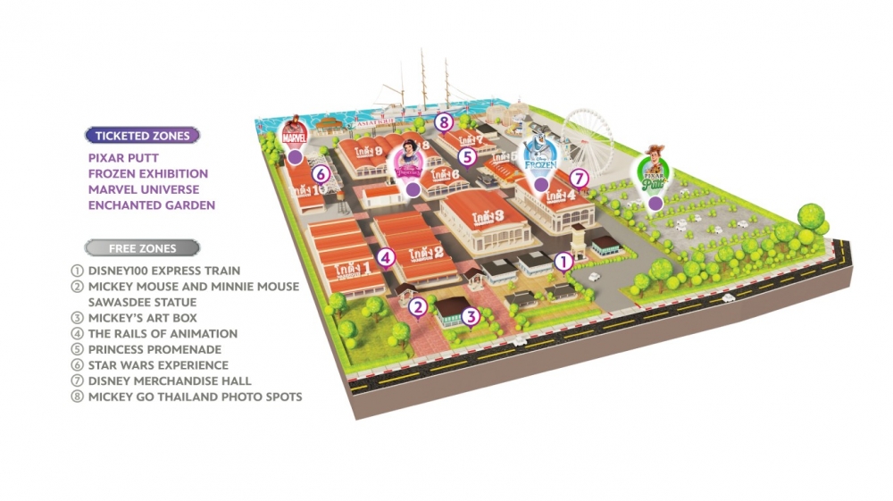 迪士尼100週年村莊主要分為收費及免費的主題區，即使唔買飛入場都仲有很多好玩的區域！