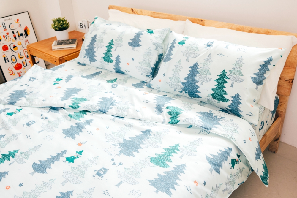 顏色和圖案都超療癒的Moomin森林天絲床品~