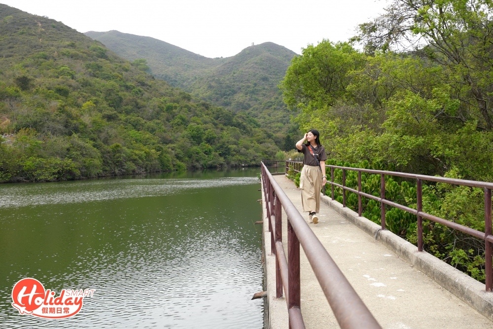 第二個打卡位就是從水壩路向前走,就能欣賞到水塘全景。