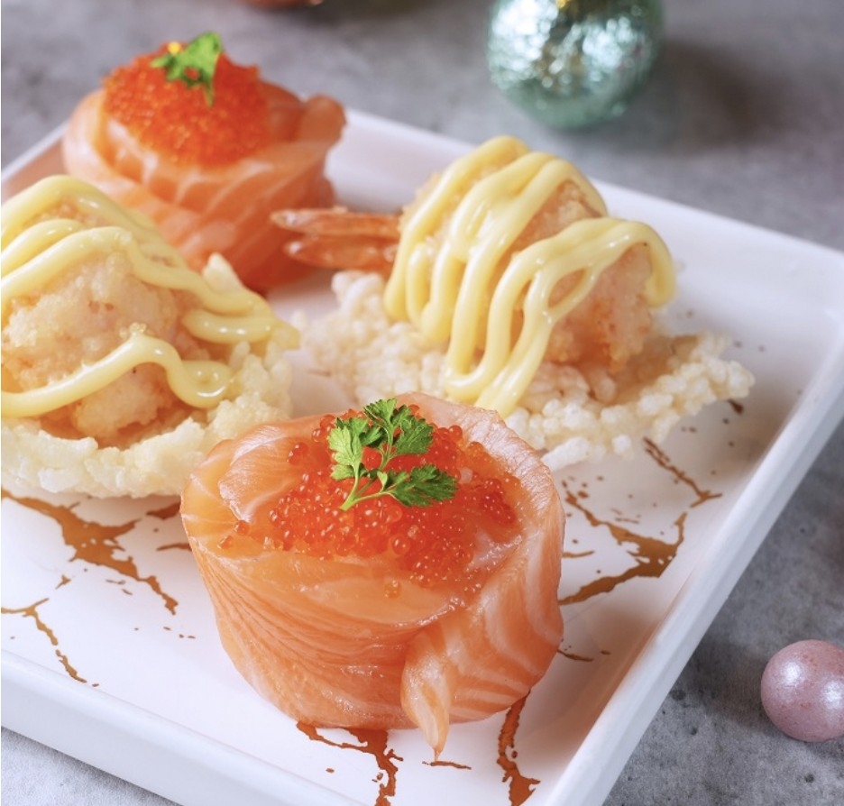 脆香蝦肉鍋巴配蛋黃醬～