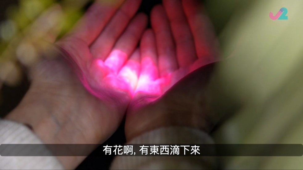 入場嘅花型射燈其實就係消毒酒精裝置。