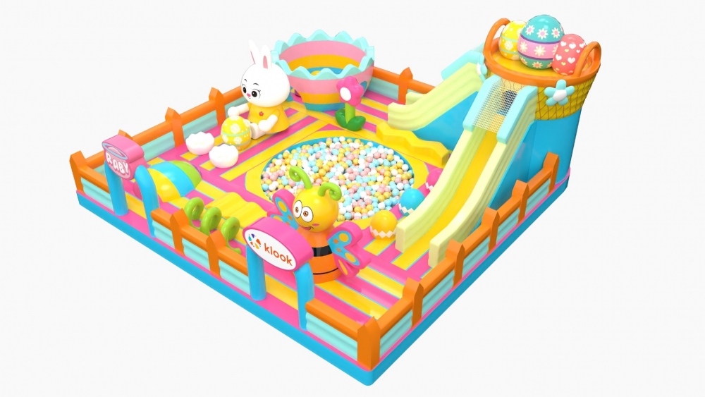 3米高超巨型彈跳城堡「Raby Easter Pool復活兔波波池」!