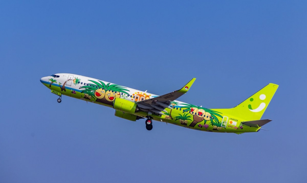 椰蛋樹彩繪飛機主打日本國內線，可乘搭這個限定航班遊走東京至九州！