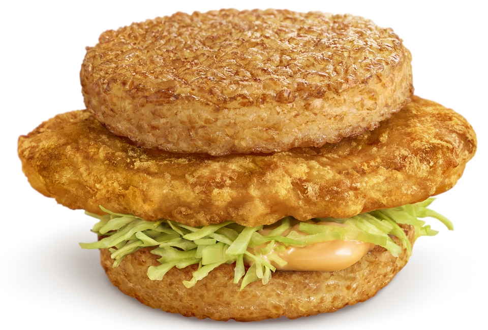 龍田炸雞米漢堡。