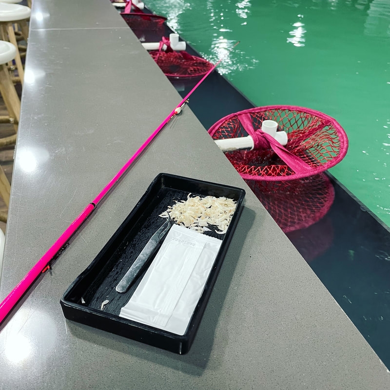 釣蝦包埋釣竿和釣餌，仲送埋飲品！