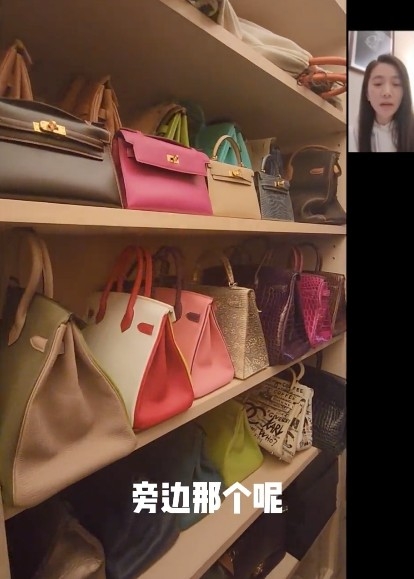 向太擁有嘅Hermès手袋擺滿晒成個櫃