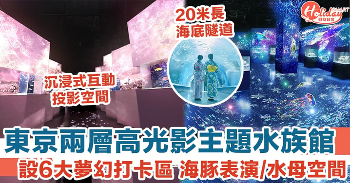 【東京自由行2023】Maxell Aqua Park品川兩層高光影主題水族館 設6大夢幻打卡區 海豚表演/水母空間