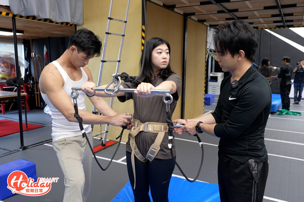 武館中最吸睛當然是電影動作特技課程,可以體驗一下特技員的感覺。