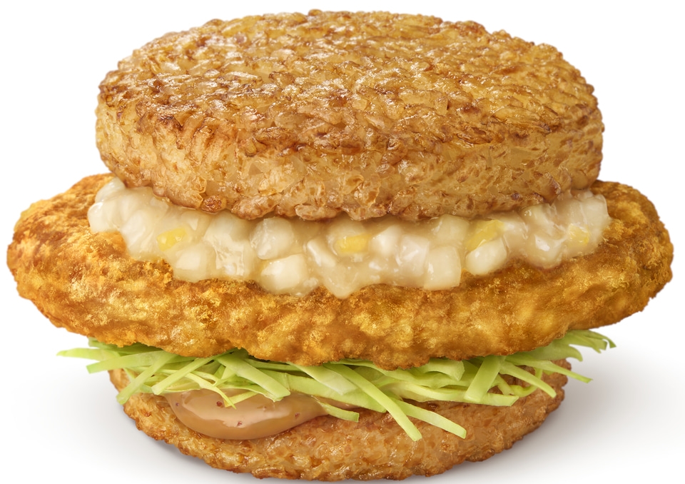 柚香龍田炸雞米漢堡。