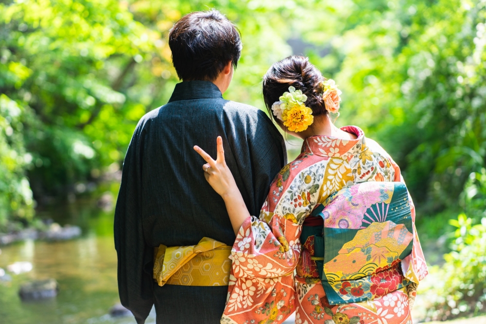 同另一半一起穿著和服遊覽，絕對係日本旅遊必做的的體驗！