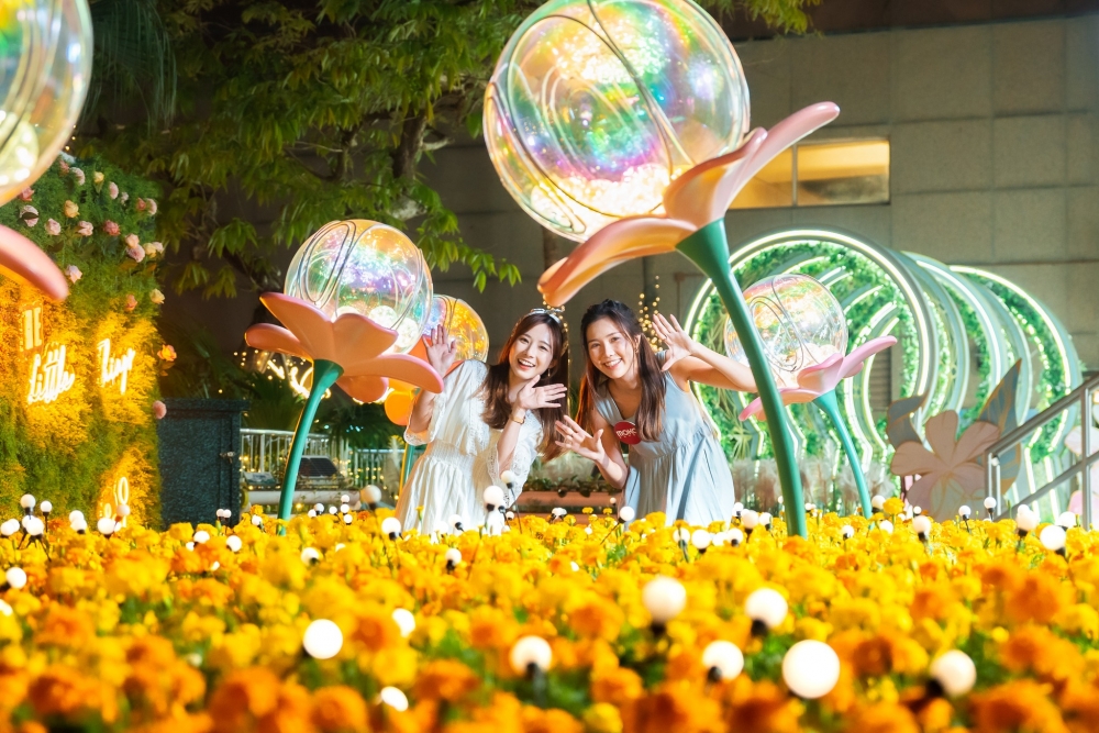 大型花花戶外燈飾!