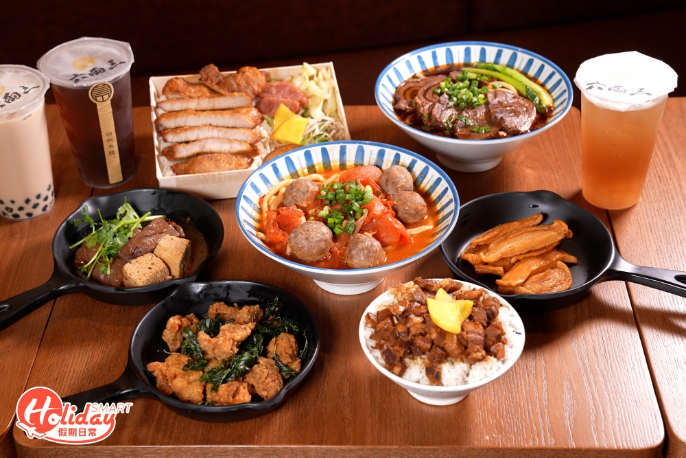 六両三由台灣基隆人老闆主理，主打地道無味精台灣菜，以正宗紅燒牛肉麵作招徠。